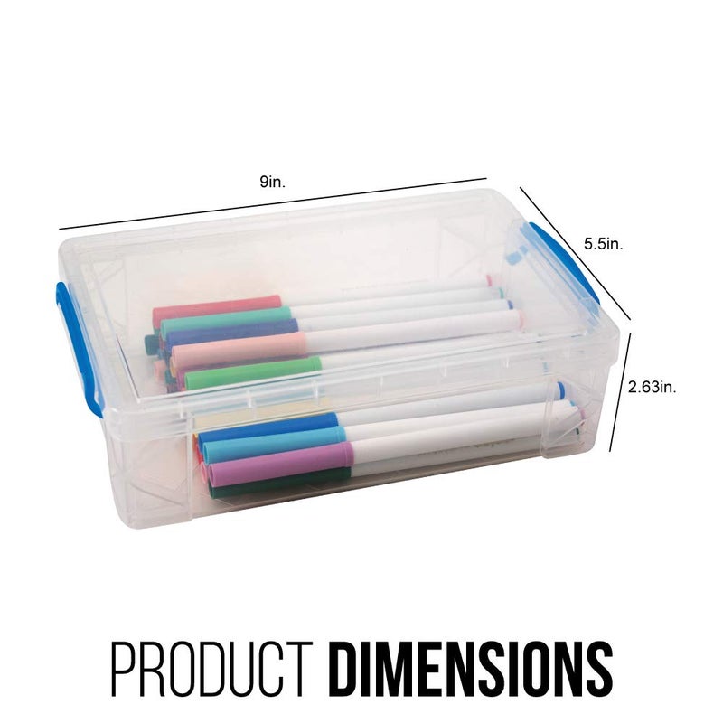 Super Stacker Advantus Super Stacker Large Pencil Box, Plastic, 9 x 5.5 x 2.62, Clear - Image 3